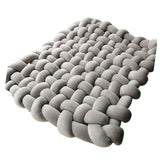 Maxbell Knitted Yarn Blanket Handmade Thick Soft for lounge Sofa light Gray