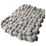 Maxbell Knitted Yarn Blanket Handmade Thick Soft for lounge Sofa light Gray