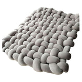Maxbell Knitted Yarn Blanket Handmade Thick Soft for lounge Sofa light Gray