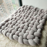 Maxbell Knitted Yarn Blanket Handmade Thick Soft for lounge Sofa light Gray