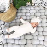 Maxbell Knitted Yarn Blanket Handmade Thick Soft for lounge Sofa light Gray
