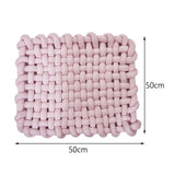 Maxbell Knitted Yarn Blanket Handmade Thick Soft for lounge Sofa pink