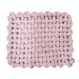 Maxbell Knitted Yarn Blanket Handmade Thick Soft for lounge Sofa pink