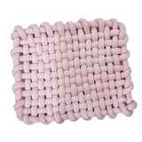 Maxbell Knitted Yarn Blanket Handmade Thick Soft for lounge Sofa pink