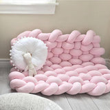 Maxbell Knitted Yarn Blanket Handmade Thick Soft for lounge Sofa pink