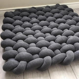 Maxbell Knitted Yarn Blanket Handmade Thick Soft for lounge Sofa dark gray