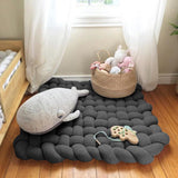 Maxbell Knitted Yarn Blanket Handmade Thick Soft for lounge Sofa dark gray