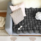 Maxbell Knitted Yarn Blanket Handmade Thick Soft for lounge Sofa dark gray