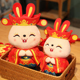 Maxbell Chinese New Year Doll Bunny Ornament Animal Doll Toy for New Year 35cm