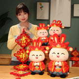 Maxbell Chinese New Year Doll Bunny Ornament Animal Doll Toy for New Year 35cm