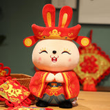 Maxbell Chinese New Year Doll Bunny Ornament Animal Doll Toy for New Year 35cm