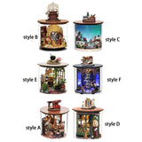 Maxbell Wooden dollhous Miniature Dream Bottle Tiny House for Children Adults Style A