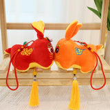 Maxbell Rabbit Ornament Plush Hanging Festival Stuffed Pendant for car Red