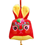 Maxbell Rabbit Ornament Plush Hanging Festival Stuffed Pendant for car Red