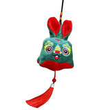 Maxbell Rabbit Ornament Plush Hanging Festival Stuffed Pendant for car Green