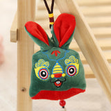 Maxbell Rabbit Ornament Plush Hanging Festival Stuffed Pendant for car Green