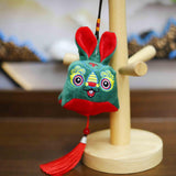 Maxbell Rabbit Ornament Plush Hanging Festival Stuffed Pendant for car Green