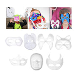 Maxbell Masquerade Mask Adjustable Paintable Mask Kids Craft for Party Cosplay Decor 19.5cmx9.5cm