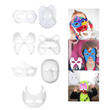 Maxbell Masquerade Mask Adjustable Paintable Mask Kids Craft for Party Cosplay Decor 19.5cmx9.5cm