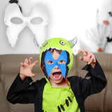 Maxbell Masquerade Mask Adjustable Paintable Mask Kids Craft for Party Cosplay Decor 18.8cmx17cm