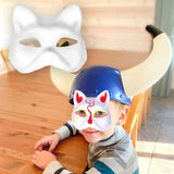 Maxbell Masquerade Mask Adjustable Paintable Mask Kids Craft for Party Cosplay Decor 18.5cmx16cm