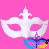 Maxbell Masquerade Mask Adjustable Paintable Mask Kids Craft for Party Cosplay Decor 20.5cmx13cm