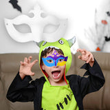 Maxbell Masquerade Mask Adjustable Paintable Mask Kids Craft for Party Cosplay Decor 20.5cmx13cm