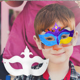 Maxbell Masquerade Mask Adjustable Paintable Mask Kids Craft for Party Cosplay Decor 20.5cmx13cm