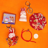 Maxbell Resin Rabbit Keychain Chinese New Year Pendant for Backpack Car Key