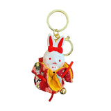 Maxbell Resin Rabbit Keychain Chinese New Year Pendant for Backpack Car Key