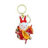 Maxbell Resin Rabbit Keychain Chinese New Year Pendant for Backpack Car Key