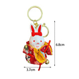 Maxbell Resin Rabbit Keychain Chinese New Year Pendant for Backpack Car Key