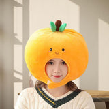 Maxbell Plush Fruit Headgear Hat Plush Orange Headgear Hat Photo Props Adult