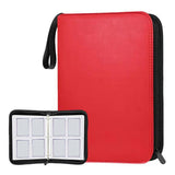 Maxbell Sturdy 400 Card Pocket Binder Organizer Holder for Business Cards Game Cards Red