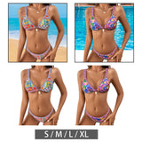 Maxbell Bohemian Women Swimsuit Pool Wear Triangle for Swimming Surfing Holiday Sky Blue S