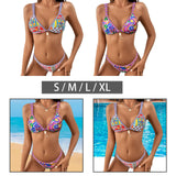 Maxbell Bohemian Women Swimsuit Pool Wear Triangle for Swimming Surfing Holiday Sky Blue S