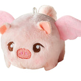 Maxbell Stuffed Animal Shaking and Wagging Tail Pig Keychain for Bag Decoration Pink