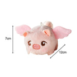 Maxbell Stuffed Animal Shaking and Wagging Tail Pig Keychain for Bag Decoration Pink