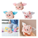 Maxbell Stuffed Animal Shaking and Wagging Tail Pig Keychain for Bag Decoration Pink