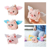 Maxbell Stuffed Animal Shaking and Wagging Tail Pig Keychain for Bag Decoration Pink