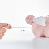 Maxbell Stuffed Animal Shaking and Wagging Tail Pig Keychain for Bag Decoration Pink