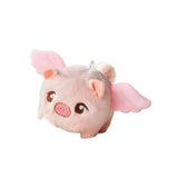 Maxbell Stuffed Animal Shaking and Wagging Tail Pig Keychain for Bag Decoration Pink