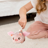 Maxbell Stuffed Animal Shaking and Wagging Tail Pig Keychain for Bag Decoration Pink