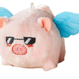 Maxbell Stuffed Animal Shaking and Wagging Tail Pig Keychain for Bag Decoration Blue
