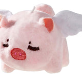 Maxbell Stuffed Animal Shaking and Wagging Tail Pig Keychain for Bag Decoration White