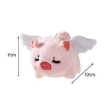 Maxbell Stuffed Animal Shaking and Wagging Tail Pig Keychain for Bag Decoration White