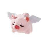 Maxbell Stuffed Animal Shaking and Wagging Tail Pig Keychain for Bag Decoration White