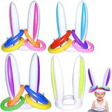 Maxbell Easter Inflatable Bunny Ears Rings Toss Game for Lawn Activities Party Favor