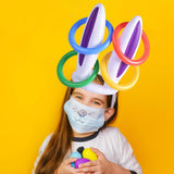 Maxbell Easter Inflatable Bunny Ears Rings Toss Game for Lawn Activities Party Favor