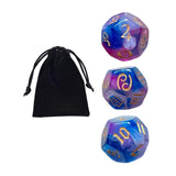 Maxbell 3Pcs Acrylic Astrological Dice Constellation Dice for gifts Style F